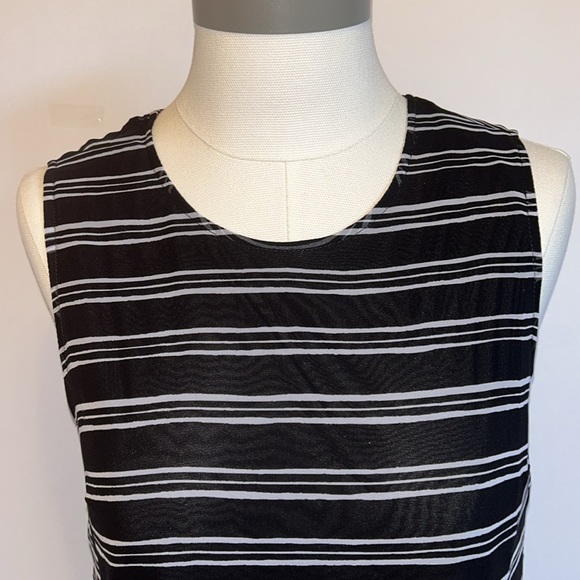 Banana Republic lack & White Striped Layered Sheer Tank Top Women’sSmall - Picture 2 of 7